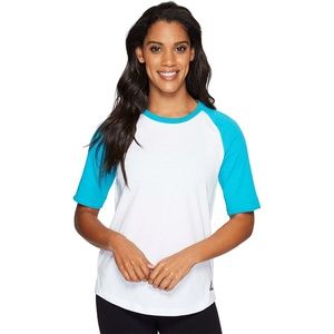 Adidas Raglan Baseball Shirt Top White Lab Green